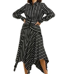 NWT ACLER Cresler Dress Navy Stripe Size 4